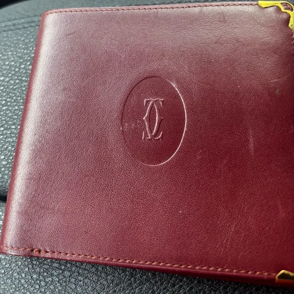 Cartier Vintage Deep Red Leather Card Holder - Antique Cartier Item